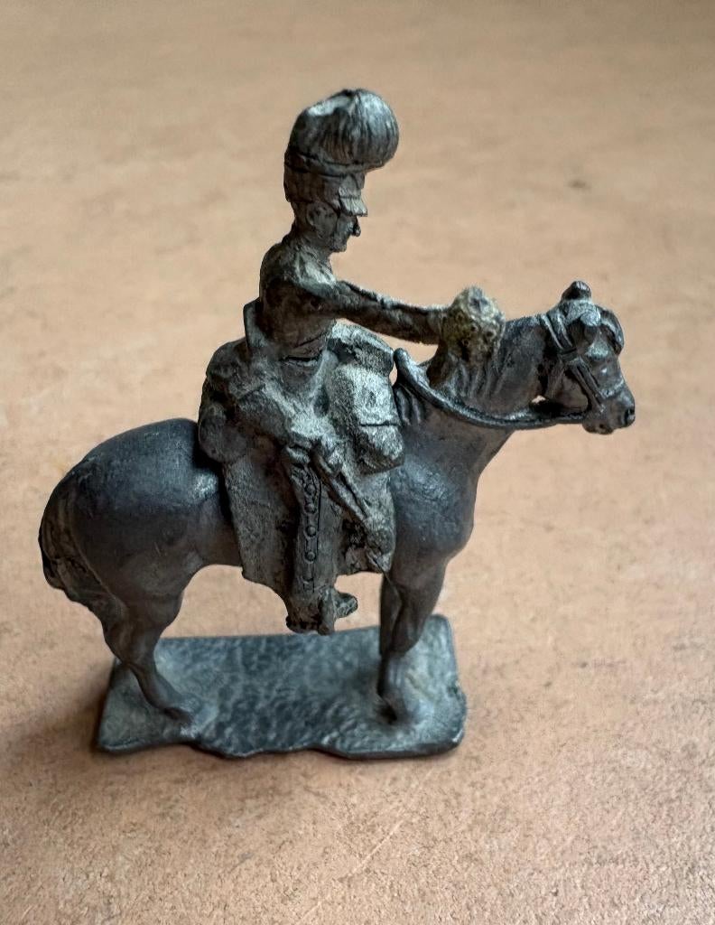 Tinnen ruiter met paard, Ophalen of Verzenden, Gebruikt