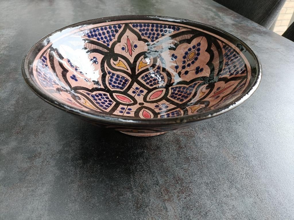 Marokkaanse handgemaakte en handbeschilderde schaal, Ophalen of Verzenden