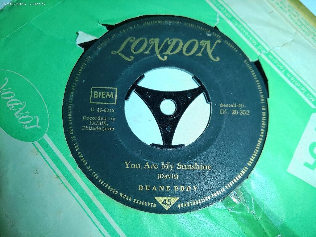Duane Eddy - Kommotion / you are my sunshine, Cd's en Dvd's, Vinyl Singles, Gebruikt, 7 inch, Single, Ophalen of Verzenden