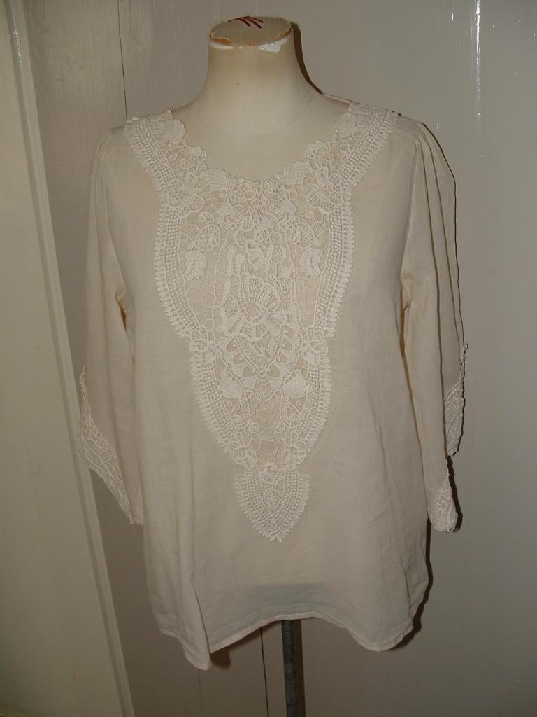 Stile Benetton top - blouse model maat S offwhite popcorn, Overige kleuren, Ophalen of Verzenden, Zo goed als nieuw, Maat 36 (S)