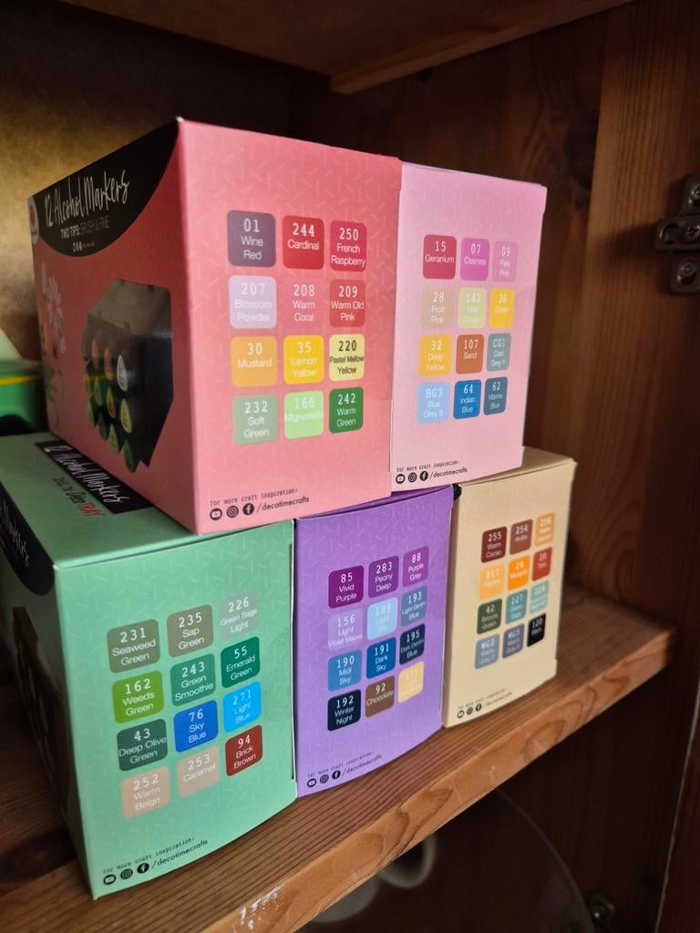 5 doosjes alcoholmarkers Decotime / Action, Hobby en Vrije tijd, Ophalen of Verzenden, Nieuw, Potlood of Stift