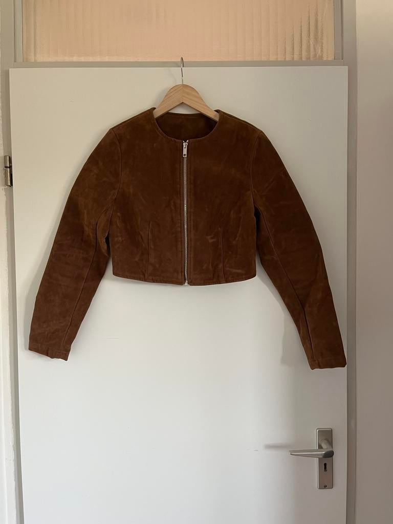 Bruin jasje /blazer /bomberjack, maat 38/M Effetto Moda Roma, Kleding | Dames, Jasjes, Kostuums en Pakken, Maat 38/40 (M), Bruin