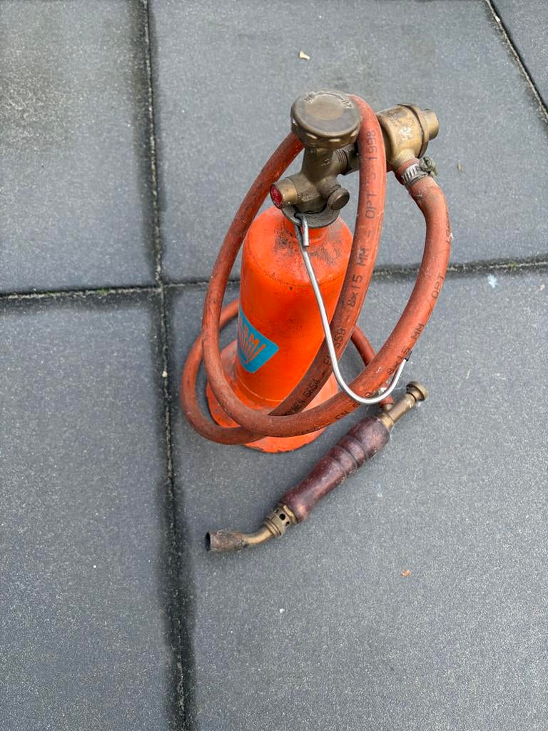 Hasmi Karweiset Gasbrander met Gasfles, Ophalen, Gebruikt