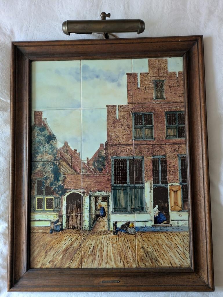 Tk zeldzaam antiek handgeschilderd Gouds paneel (12 tegels), Antiek en Kunst, Kunst | Schilderijen | Klassiek, Ophalen of Verzenden