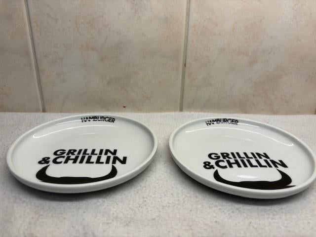 Grillin & Chillin Hamburger Bordjes, Ophalen of Verzenden