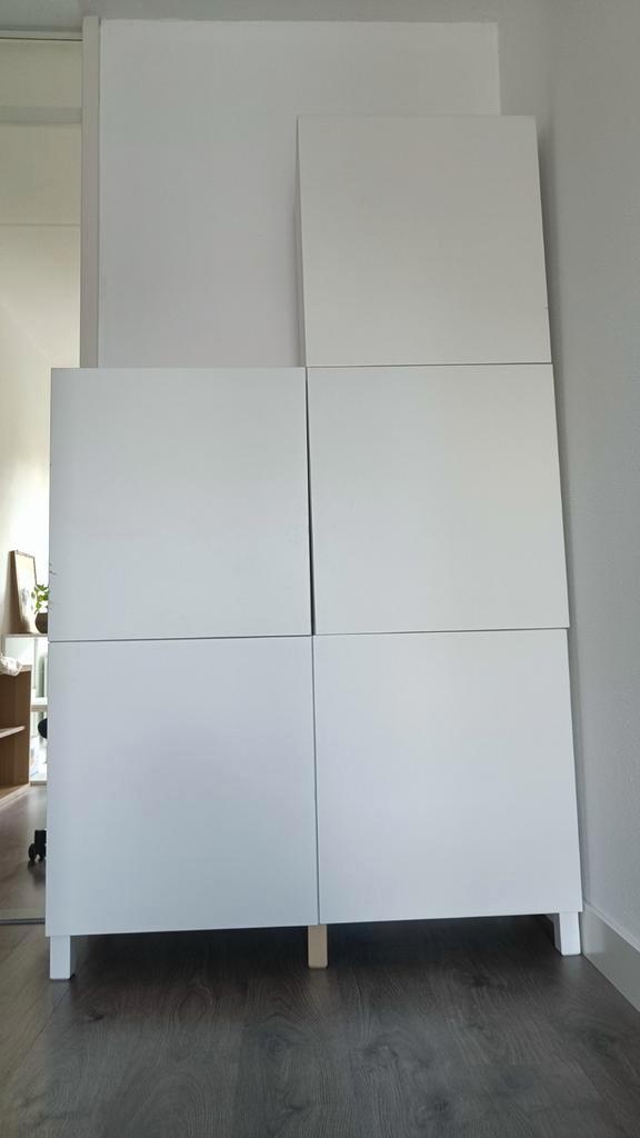 Witte Besta opbergkast met Lappviken deuren (5 elementen), Huis en Inrichting, Kasten | Overige, Gebruikt, Ophalen