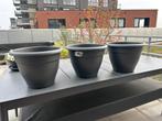 Elho plantenpotten/bloempotten antraciet, prijs voor 3 stuks, Ophalen, Kunststof, Gebruikt, Rond