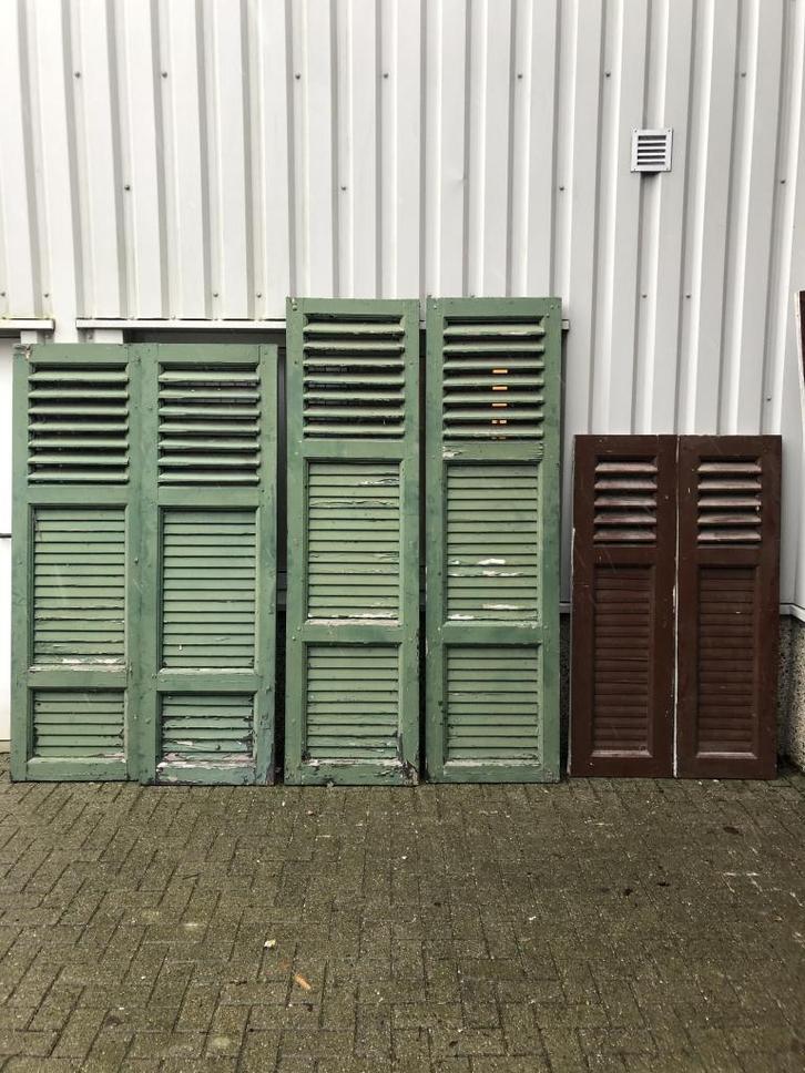 Antieke set van 10  raamluiken, Doe-het-zelf en Verbouw, Deuren en Horren, Gebruikt, Overige typen, Hout