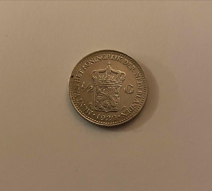 Nederland 1/2 gulden 1929 Wilhelmina, Postzegels en Munten, Munten | Nederland, Losse munt, ½ gulden, Koningin Wilhelmina, Zilver