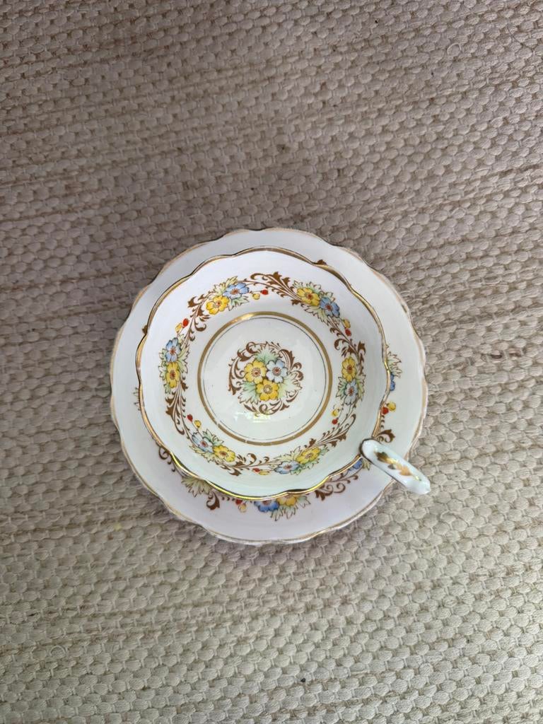 Royal Stafford wit kopje schoteltje theekop antiek vintage, Ophalen of Verzenden