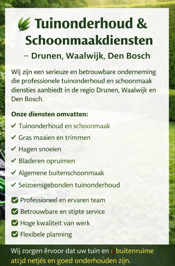 Tuin schoonmaak en onderhoud, Diensten en Vakmensen, Tuinmannen en Stratenmakers