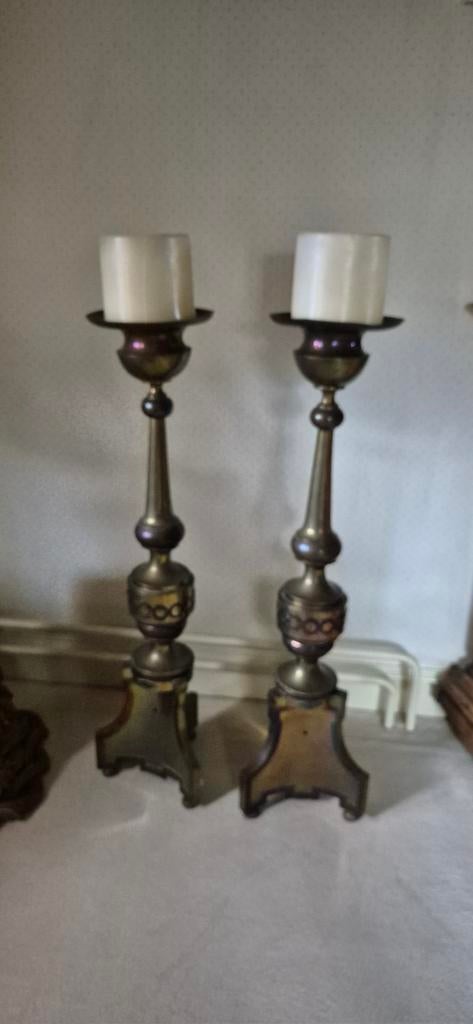 Kandelaars 100 cm hoog, Antiek en Kunst, Antiek | Kandelaars, Ophalen, Koper of Brons