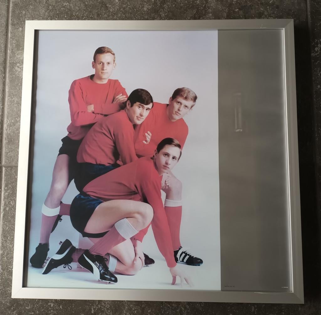 Oude Voetbal foto Paul Huf 1967 Ajax spelers Cruyff Swart, Ophalen, Ajax