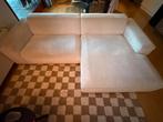 Witte hoekbank met chaise longue, Ophalen, 250 tot 300 cm, Driepersoons, Zo goed als nieuw