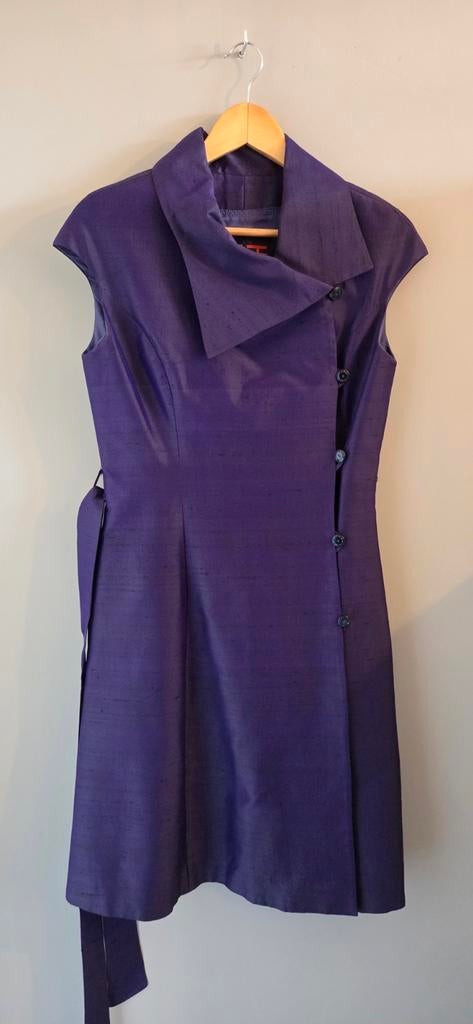 Sheguang Hu Designerjurk Paars Maat S, Paars, Zo goed als nieuw, Maat 36 (S), Onder de knie