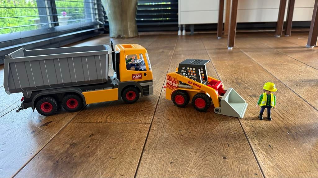 Playmobil mini bulldozer 4477 en kiepwagen 3265, Ophalen, Gebruikt, Complete set