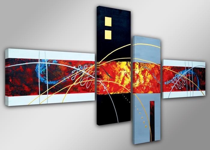 Nieuw * 4 Luik van Canvas * Abstract Colors 70x160cm, Antiek en Kunst, Kunst | Schilderijen | Abstract, Ophalen of Verzenden