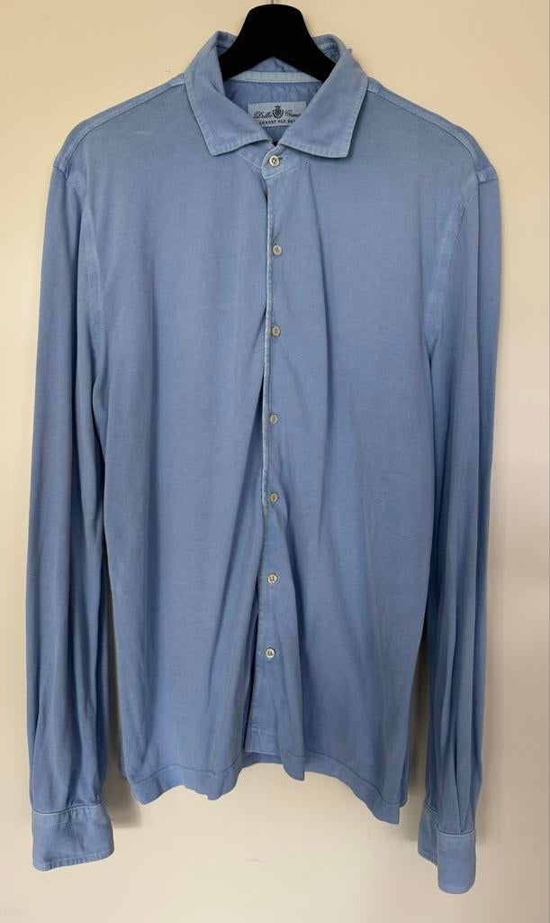 Della Ciana Jersey Shirt XL/54 - Comfortabel Katoen met Stre, Kleding | Heren, Overhemden, Ophalen of Verzenden, Gedragen, Blauw
