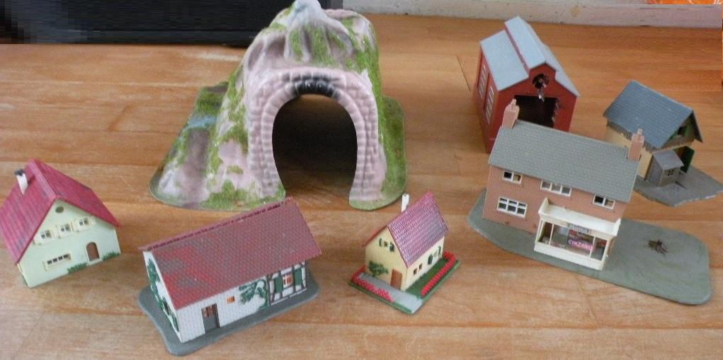 Treinhuisjes en tunnel., Overige merken, Gelijkstroom of Wisselstroom, Overige typen, Ophalen of Verzenden