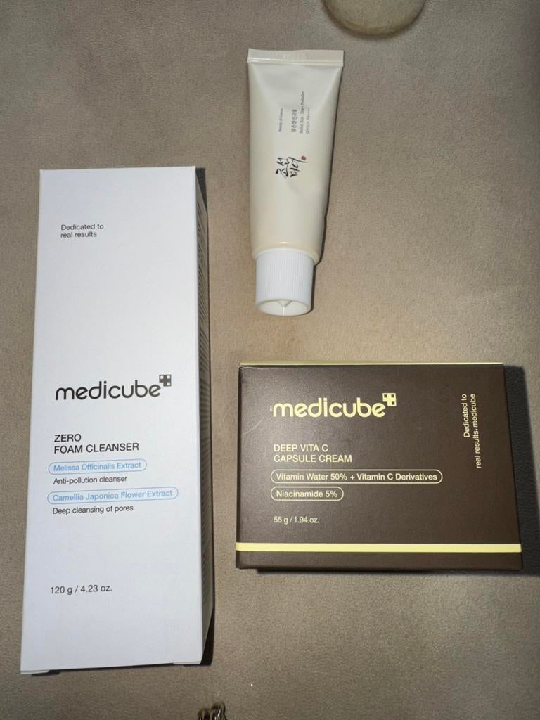 Korean skincare Medicube foam/vita c capsule/beauty Joseon, Verzenden, Zo goed als nieuw, Gehele gezicht