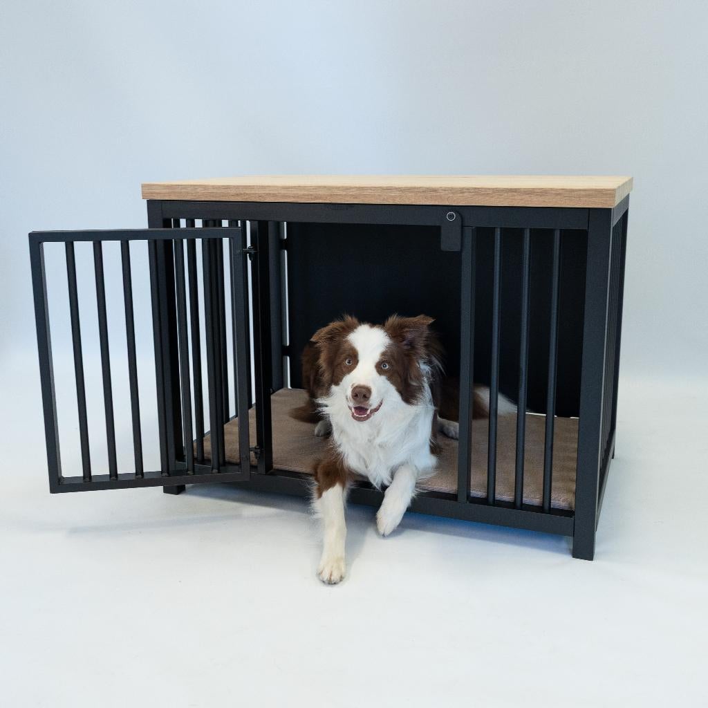 Hondenbench M Stalen design bench met bovenblad Woefwoningen, Ophalen, Nieuw