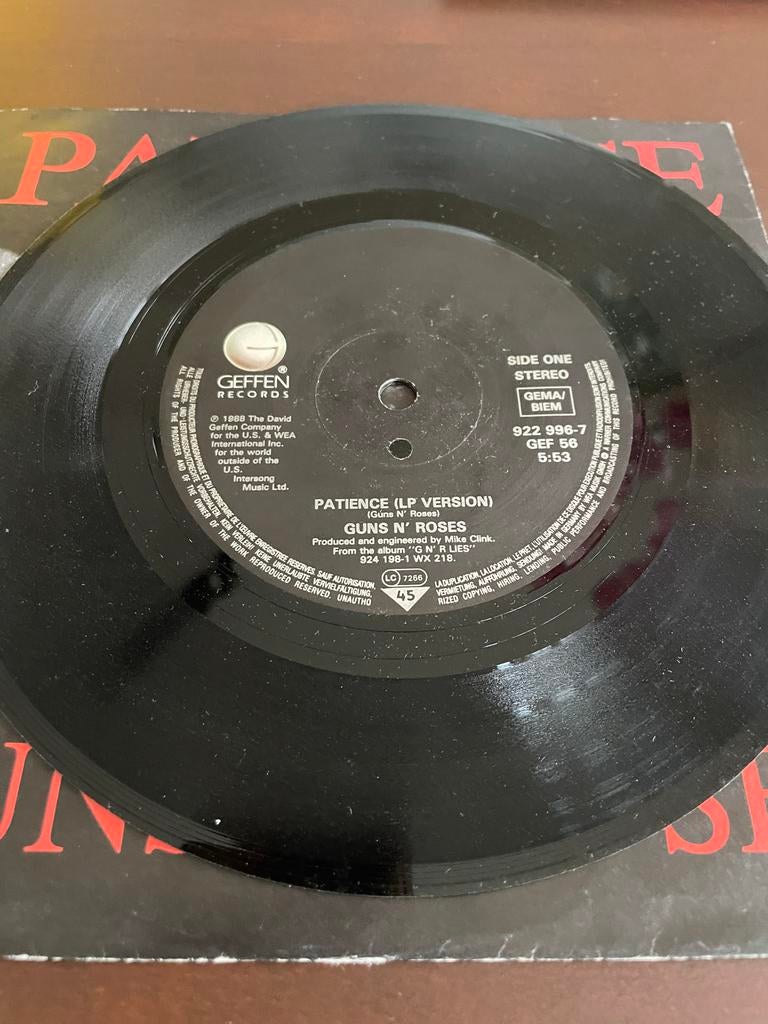 Guns N' Roses - Patience vinyl single, Cd's en Dvd's, Vinyl Singles, Gebruikt, Verzenden, 7 inch, Single