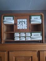 Vintage Keukenkastje met Klok en Kruidenlades, Ophalen of Verzenden, Gebruikt