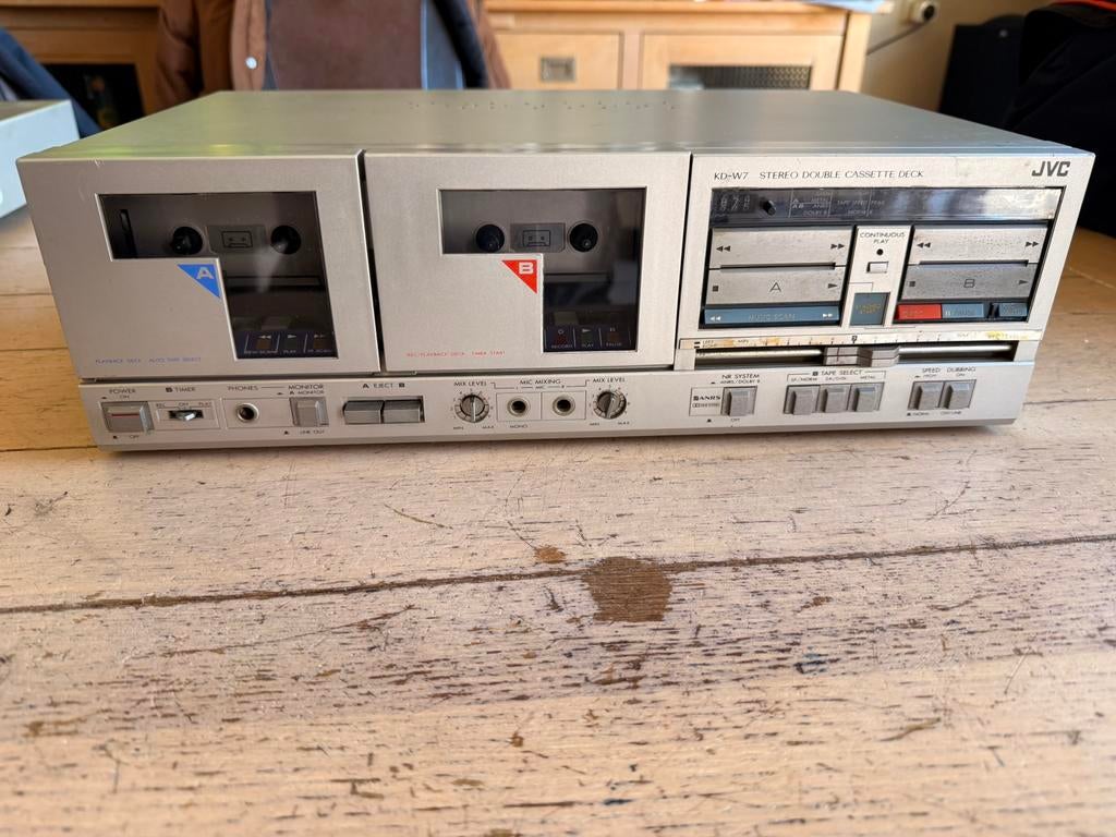 Jvc kd-w7e dubbel cassette-deck zie foto’s, Ophalen of Verzenden, Dubbel, JVC, Tiptoetsen