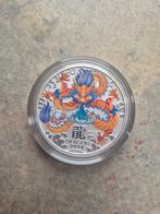 Lunar Series III year of the dragon 2024 1/2oz coloured, Ophalen of Verzenden, Zilver