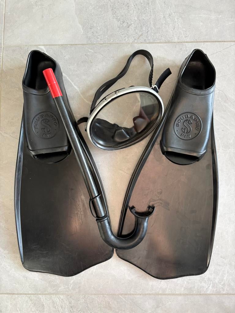 Vintage Snorkelset Scubapro Zwemvliezen Jaren ’70 / ’80, Watersport en Boten, Snorkelen, Ophalen of Verzenden, Gebruikt, Snorkelset