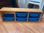 Houten IKEA TROFAST (wand)kast met 5x een blauwe bak, Ophalen, Gebruikt