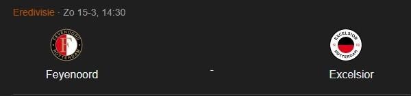 Feyenoord - Excelsior 1 kaartje vak D rij 5, Tickets en Kaartjes, Losse kaart, Eén persoon, Maart