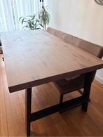 Industriële eettafel met eikenblad 1 x 2 m, Huis en Inrichting, Tafels | Eettafels, Ophalen, 100 tot 150 cm, Eikenhout, 200 cm of meer