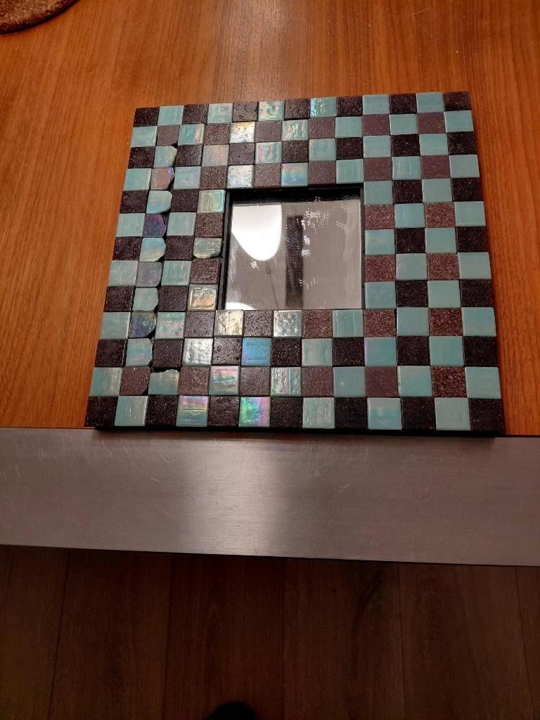 Vierkante Ikea spiegel, versierd met mozaïek., Minder dan 50 cm, Vierkant, Nieuw, Ophalen of Verzenden