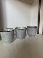 3 Bijzondere Stenen Kopjes met Granito Terrazzo Look, Gebruikt, Keramiek, Ophalen of Verzenden, Overige stijlen