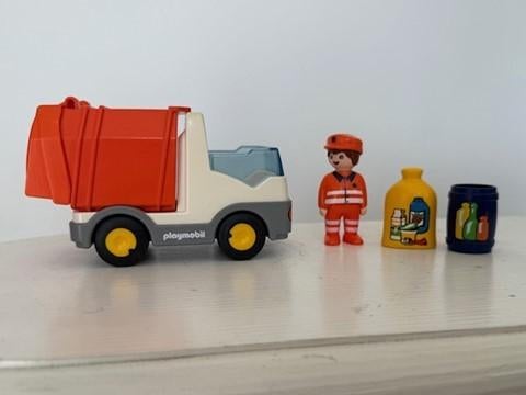 PLAYMOBIL 1.2.3 Vuilniswagen - Compleet!, Kinderen en Baby's, Speelgoed | Playmobil, Ophalen, Gebruikt, Complete set