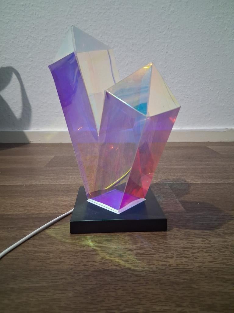 Crystal lamp blauw en roze kleur, Ophalen, Gebruikt, Modern, Kristal