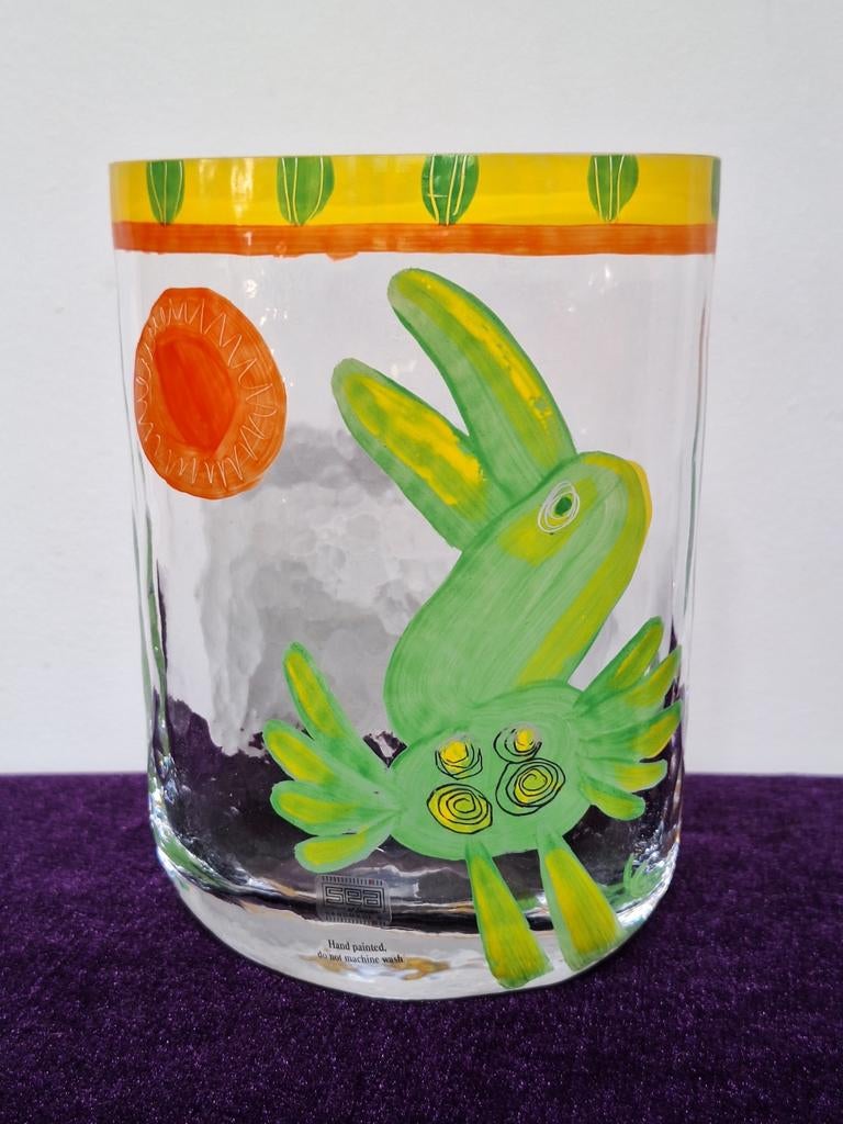 Lena Engman -Sea Glasbruk -glazen Vaas - gesigneerd, Ophalen