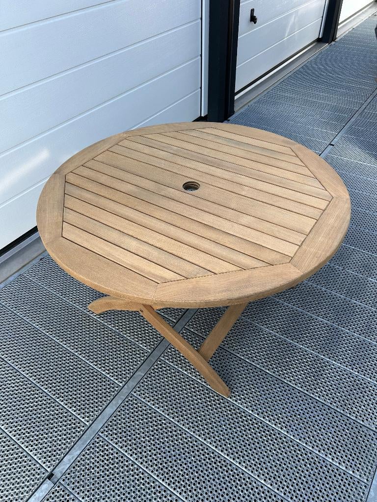 Ronde tuintafel van Teak & Garden, 120 cm als nieuw, Tuin en Terras, Tuintafels, Ophalen, -, -, Teak & Garden