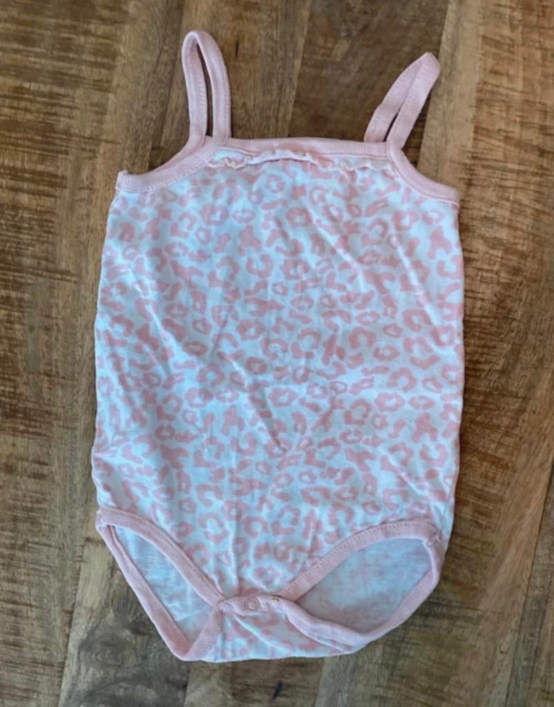 Romper maat 62 met roze luipaardprint, Ophalen of Verzenden, Gebruikt, Meisje, Nacht- of Onderkleding
