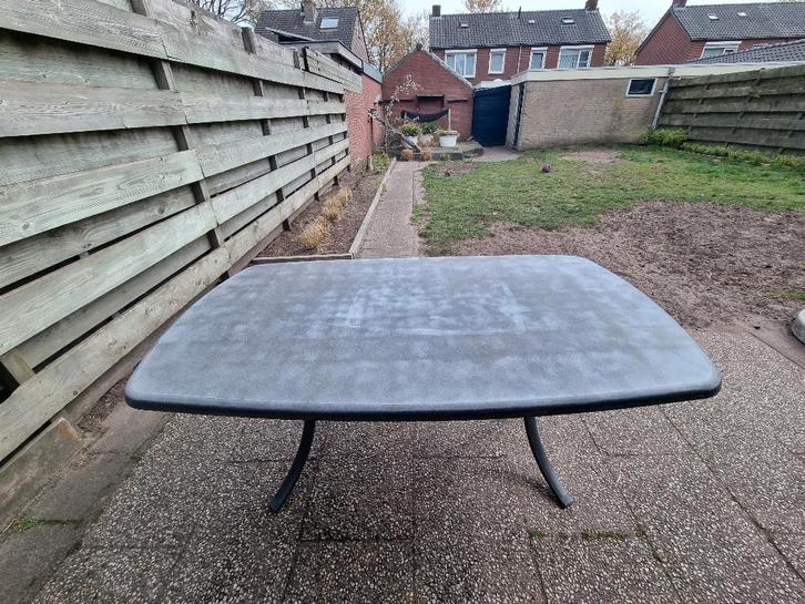 Tuintafel stenenblad, Tuin en Terras, Tuintafels, Gebruikt, Rechthoekig, Metaal, Ophalen