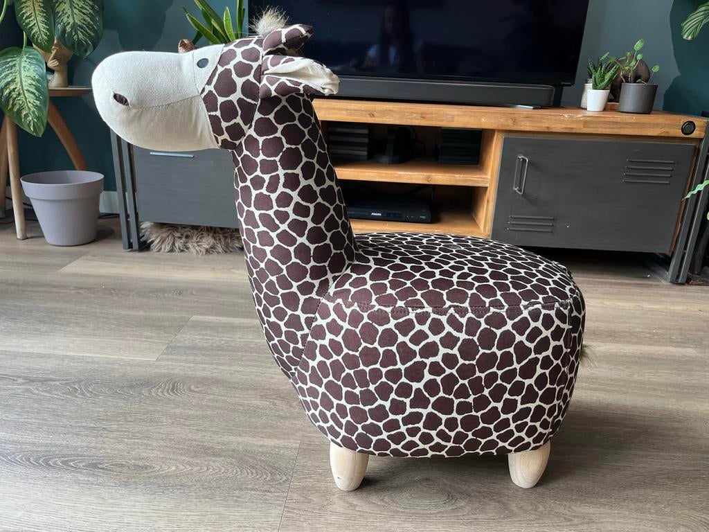 Leuke poef giraf voor de kinderkamer, Minder dan 50 cm, Gebruikt, 50 tot 75 cm, Ophalen of Verzenden