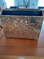 Vintage Koperen Magazinehouder met Reliëf, Ophalen of Verzenden