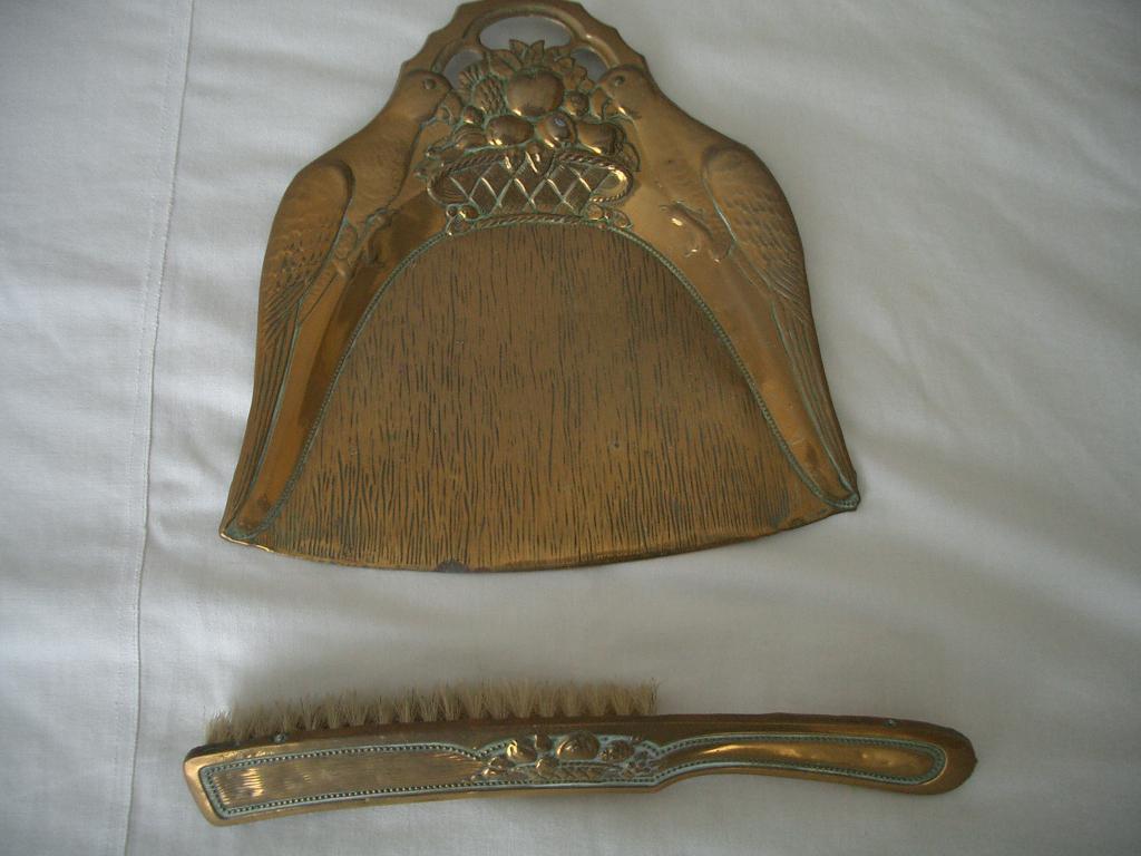 brons stoffer blik antiek fruitmand vogel papegaai verzamel, Ophalen of Verzenden, Brons