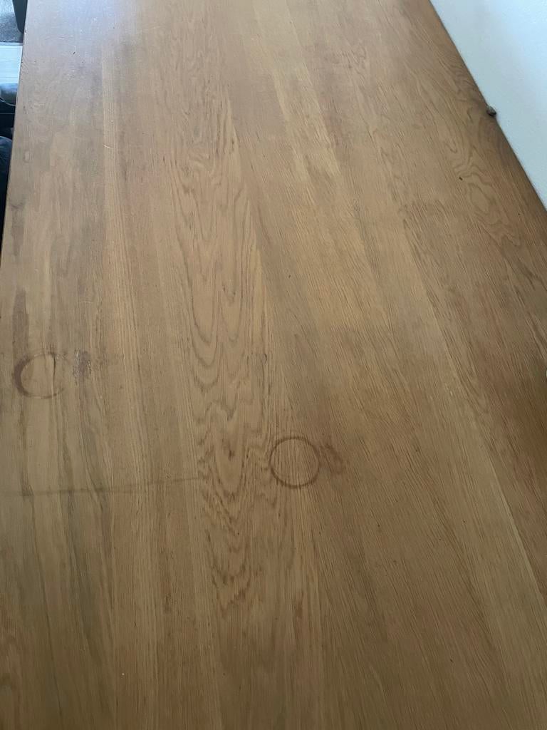 Eikenhouten eettafel + stoelen met gebruikssporen, Huis en Inrichting, Tafels | Eettafels, Gebruikt, 50 tot 100 cm, 150 tot 200 cm