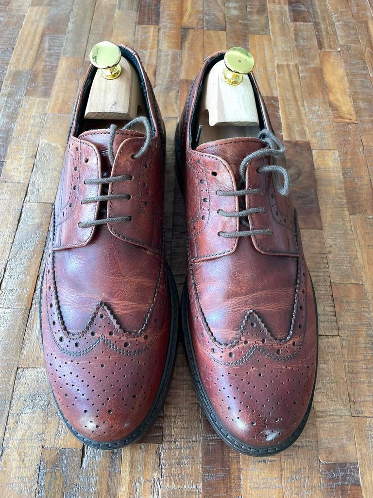 Florsheim Full Brogue Derby Italian leather, Ophalen of Verzenden, Zo goed als nieuw, Bruin