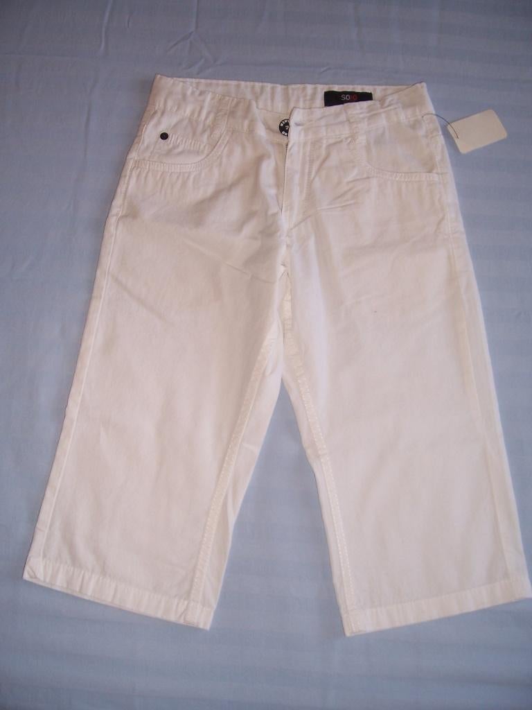 Nieuwe witte 3-kwart/driekwart broek merk Soho maat 146, Broek, Meisje, Soho, Nieuw