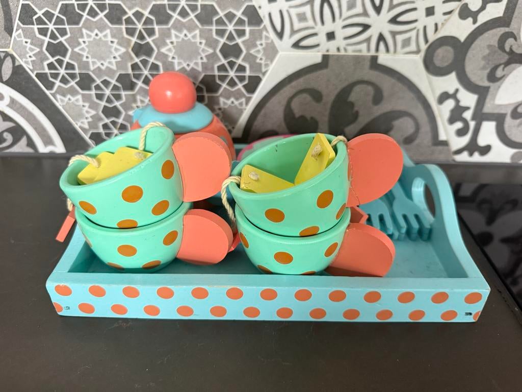 Houten theeservies van HEMA, Ophalen of Verzenden, Zo goed als nieuw, Overige typen