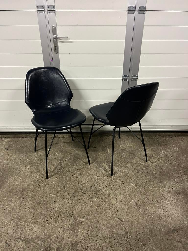 60 stuks Luxe Horeca restaurant stoelen kunstleder nieuw, Ophalen, Blauw, Zo goed als nieuw, Metaal