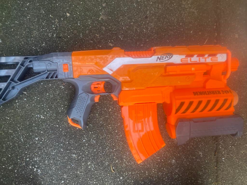 Nerf Elite Demolisher 2-in-1 Blaster, Ophalen of Verzenden, Gebruikt, Jongen of Meisje
